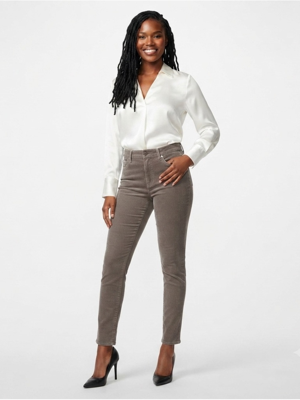 Calvin Klein High-Rise Ankle Skinny Corduroy Pants